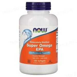 Жирні кислоти Now Foods Super Omega EPA 1200 мг (ейкозапентаєнова кислота) 120 капсул