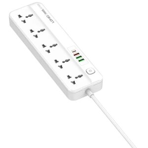 Мережевий подовжувач c USB LDNIO SC5415 3USB Type-C 5 розеток 2 м White