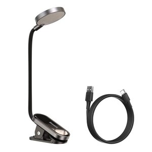 Лампа настільна акумуляторна Baseus Comfort Reading Mini Clip Lamp DGRAD-0G Grey