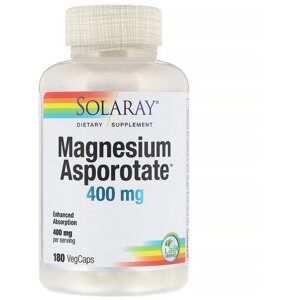 Мікроелемент Магній Solaray Magnesium Asporotate 400 mg 180 Veg Caps SOR13223