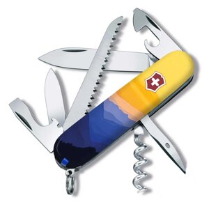 Складаний ніж Victorinox Camper Ukraine 91 мм 14 функцій Гірський пейзаж (1.3613.7_T3190pw)