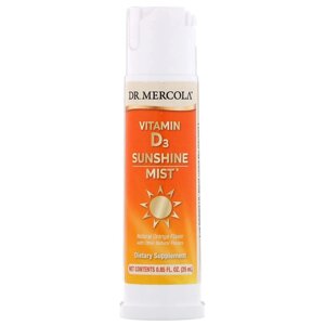 Вітамін D3, спрей з апельсиновим смаком, Vitamin D3 Spray Sunshine Mist, Dr. Mercola, 25 мл (0,85 рідких унцій)