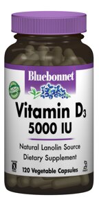 Вітамін D3 5000IU Bluebonnet Nutrition 120 гелевих капсул