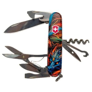 Складаний ніж Victorinox Climber Zodiac Сапфіровий дракон 91 мм 14 функцій (1.3703. Z3260p)