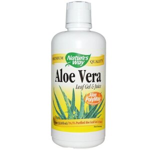 Алое вера, листовий гель і сік, Aloe Vera Leaf Gel & Juice, Nature's Way, 1000 мл