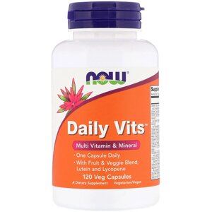 Мультивітаміни, Daily Vits, Multi Vitamin & Mineral, Now Foods, 120 капсули