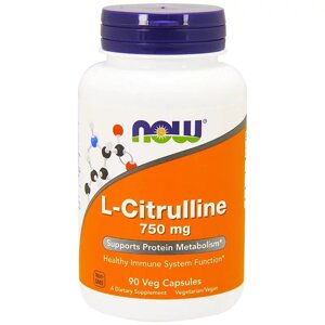 L-цитрулін 750мг, Now Foods, L-Citrulline, 90 капсул