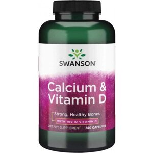 Мікроелемент Кальцій Swanson Calcium & Vitamin D 240 Caps