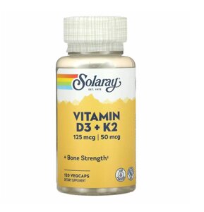 Вітаміни Solaray Vitamin D-3 & K-2 120 vcaps (1086-2022-10-1038)