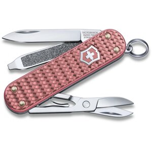 Складаний ніж Victorinox Classic SD Precious Alox Gentle Rose 58 мм 5 функцій Рожевий рифлений (0.6221.405G)