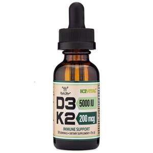 Комплекс Вітамін D3+K2 Double Wood Supplements D3 5000 IU + K2 200 mcg Liquid Drop 30 ml /30 servings/