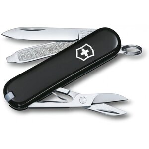 Складний ніж Victorinox Classic SD 58 мм 7 функцій Чорний в блістері (0.6223.3B1)