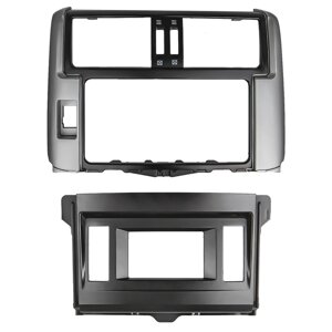 Перехідна рамка Lesko 2DIN Toyota Land Cruiser Prado 2010 Сріблястий з чорним (9310-38066)