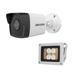 Комплект IP-відеокамера 2 Мп Hikvision DS-2CD1021-I (F) 2.8 мм та ІЧ-прожектор Lightwell LW4-40IR60-12