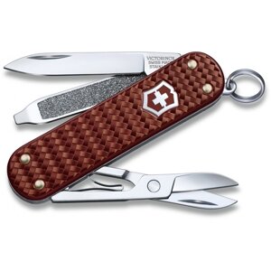 Складаний ніж Victorinox Classic SD Precious Alox Hazel Brown 58 мм 5 функцій Коричневий рифлений (0.6221.4011G)