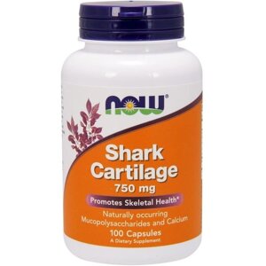 Акулячий хрящ NOW Foods Shark Cartilage 750 mg 100 Caps