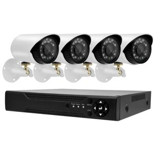 Комплект відеоспостереження 4 камери і реєстратор DVR Gibrid KIT 520 AHD 4ch 4.0MP H. 264 з датчиком руху