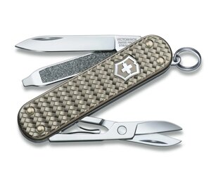 Складаний ніж Victorinox Classic SD Precious Alox Infinite Grey 58 мм 5 функцій Сірий рифлений (0.6221.4031G)