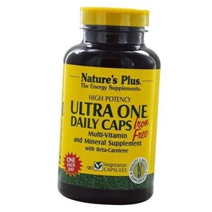 Полівітаміни без заліза Ultra One iron Free Nature's Plus 90вегкапс (36375071)