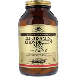 Препарат для суглобів і зв'язок Solgar Glucosamine Chondroitin MSM with Ester-C 180 Tabs SOL-01272