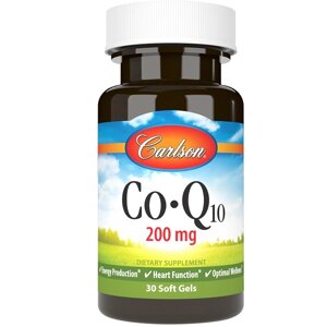 Коензім Carlson Labs CoQ10 200 mg 30 Soft Gels