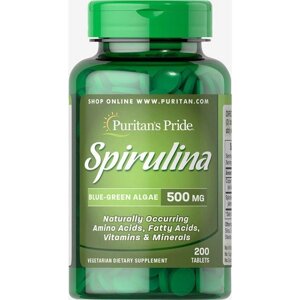 Спіруліна Puritan's Pride Spirulina 500 mg 200 Tabs