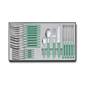 Набір столових приладів Victorinox Swiss Modern Table Set 24 Зелений предмета (6.9096.12W41.24)