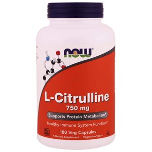 Цитрулін L-Citrulline Now Foods 750 мг 180 вегетаріанських капсул