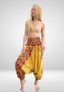 Штани-шаровари Алладини з мотнею Amber Mosaic RAO WEAR OneSize жовтий