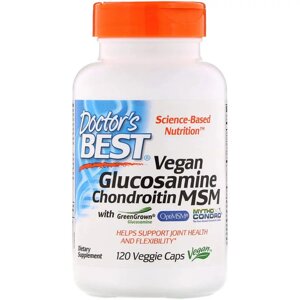 Вегетаріанський глюкозамін хондроїтин і МСМ Doctor's Best Glucosamine Chondroitin MSM 120 капсул (DRB00500)