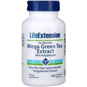 Зелений чай Life Extension Mega Green Tea Extract Decaffeinated 100 Veg Caps