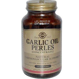 Часникова олія (Garlic Oil Perles) Solgar концентрат 250 капсул