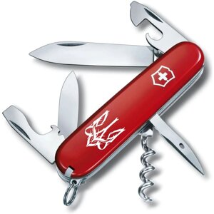 Складаний ніж Victorinox Spartan Ukraine 91 мм, 12 фунцій Тризуб готичний білий (1.3603_T0630u)