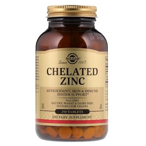 Хелат цинку Chelated Zinc Solgar 250 таблетки