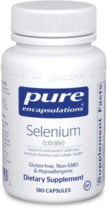 Селен цитрат Selenium citrate Pure Encapsulations для антиоксидантної і серцево-судинної підтримки 180 капсул