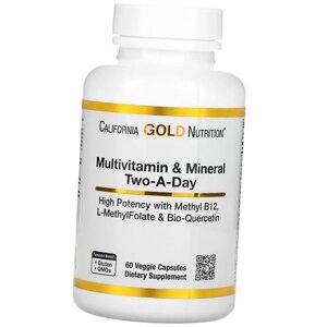 Мультивітаміни для щоденного прийому Daily Multivitamins California Gold Nutrition 60вегкапс (36427027)