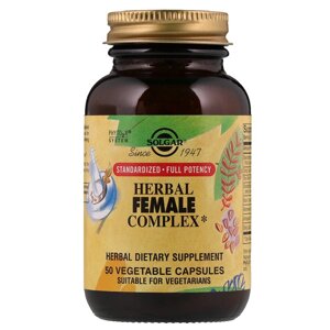 Трав'яний Комплекс для Жінок, Herbal Female Complex, Solgar, 50 вегетаріанських капсул