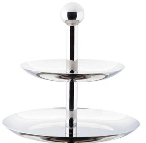Цукерниця фруктівниця 2-ярусна Empire 22 см Сталевий (EM9683)