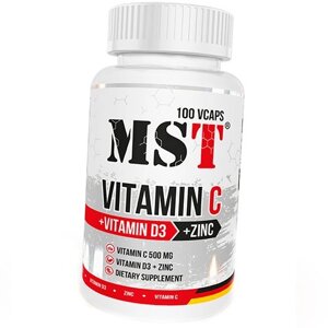 Вітамін С Д3 та Цинк Vitamin C + D3 + Zinc MST 100вегкапс (36288009)