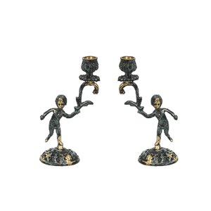 Набір із двох свічників Virtus Candlesticks Mini бронза на 1 свічку (4006vi)