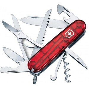 Складаний ніж Victorinox Huntsman 91 мм 15 функцій Червоний напівпрозорий у блістері (1.3713. TB1)