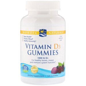 Вітамін D3 1000 МО Смак Ягід Nordic Naturals Vitamin D3 120 жувальних ведмедиків