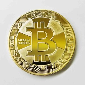 Монета сувенірна Eurs Bitcoin Золотий колір (BTC-G-2)