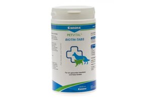 Вітаміни для кішок та собак Canina Petvital Biotin-Tabs для шкіри та вовни 50 шт 100 г (702008 AD)