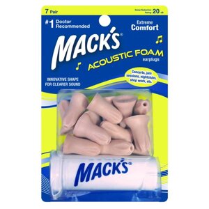 Беруші MACK`S АCOUSTIC FOAM із контейнером 7 пар