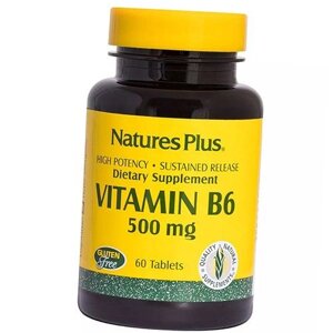 Вітамін В6 (Піридоксин) Vitamin B6 500 Nature's Plus 90таб (36375144)