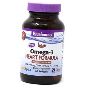 Омега 3 для серця Omega-3 Heart Formula Bluebonnet Nutrition 60гелкапс (67393008)