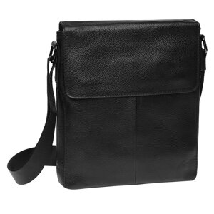 Чоловіча шкіряна сумка на плече Borsa Leather K18168-black