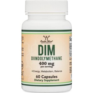 Вітамін E Double Wood Supplements DIM (Diindolylmethane) 400 mg (2 caps per serving) 60 Caps