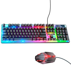 Комплект клавіатури та миша з підсвічуванням Combo HOCO Luminous gaming GM18 Black